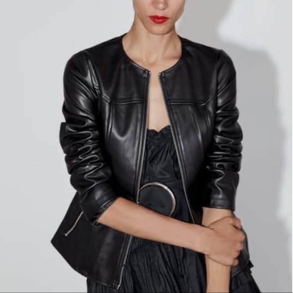 Zara Faux Leather Jacket - Picture 6 of 8